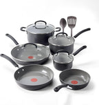 T-Fal Ultimate Hard Anodized 12-Piece Ceramic Nonstick Cookware Set, Oven Safe by T-falbrand