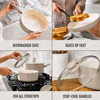GreenLife 16-Piece Nonstick Cookware Set, Non-Toxic Ceramic Pots and Pans Set - Image 6
