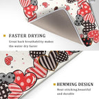 Red Heart Dish Drying Mat 18"x24" Love Dots Microfiber Dish Drainer Rack Mat - Image 3