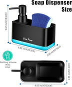 Dish Soap Dispenser with Sponge Holder, 2-in-1 Countertop Small Soap Dispenser - Image 4
