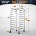 TenUp 10-Tier Half Size Sheet Pan Rack, Heavy-Duty Aluminum Bakery Rack - Image 2
