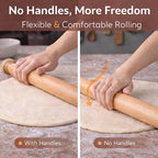 17 Inch French Rolling Pin, Wooden Dough Roller - Image 6