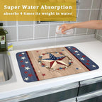4th of July Dish Drying Mat for Kitchen Counter Patriotic Farmhouse Rustic - Image 7