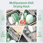 Fanbsy Dish Drying Rack in Sink, Extendable Stainless Steel Dish Drainers - Image 4
