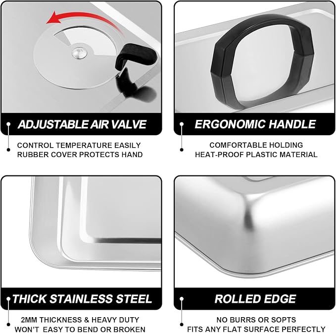 13x 9.75Inch Cheese Melting Domes, HaSteeL Rectangular Basting Steam Cover - Image 3