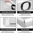 13 x 9.75Inch Cheese Melting Domes, HaSteeL Rectangular Basting Steam Cover - Image 3