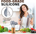 3Pcs Silicone Cooking Spoon Set, Kitchen Utensils Include Solid & Slotted Spoon - Image 5