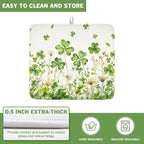 St Patrick's Day Dish Drying Mat 16 x 18 Inch Green Clover Dish Drainer Rack - Image 5