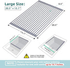 Ohuhu Dish Drying Rack Over The Sink, Roll Up Sink Rack 20.5" W x 13.1" L - Image 9