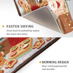 Christmas Dish Drying Mat for Kitchen Counter 18x24 Santa Claus Gingerbread - Image 3