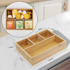 Tea Bag/Sugar Packet Holder, Coffee Station Condiment Organizer, Bamboo Tea - Image 2