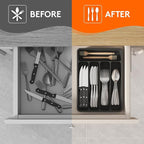 Lifewit Silverware Drawer Organizer Tray, Plastic Cutlery Storage - Image 6