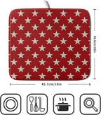 Patriotic July of 4th Red Star Dish Drying Mat - Image 2