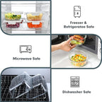 VERONES 30 Pieces Glass Meal Prep Containers Set, Stackable Food Storage - Image 3