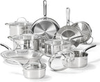 T-fal Gourmet 15-Piece Stainless Steel Cookware Set, Pots and Pans Cooking Set by T-falbrand