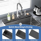 Fast Drying Kitchen Sink Splash Guard, Durable Stone Kitchen Faucet Mat - Image 5
