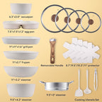 NEWBULIG 17-Piece Nonstick Cookware Set, Non-Toxic Pots and Pans - Image 2