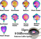 12 Pcs Flower Coffee Tea Spoons Set - Image 2