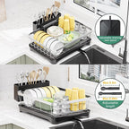 LIYI Dish Rack for Kitchen Counter, Stainless Steel Drying Rack, 304 Stainless - Image 3