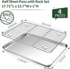 CEKEE Baking Sheet and Cooling Rack Set, Non Toxic & Heavy Duty & Easy Clean - Image 2
