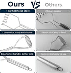 18/0 Stainless Steel Potato Mashers, 10.7-in Kitchen Masher Tool - Image 3