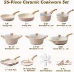 SENSARTE Ceramic Cookware Sets, Pots and Pans Set Non stick, Non toxic Healthy - Image 2