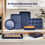 Baking Pans Set 8-Piece Bakeware Sets, Baking Sets - Image 7