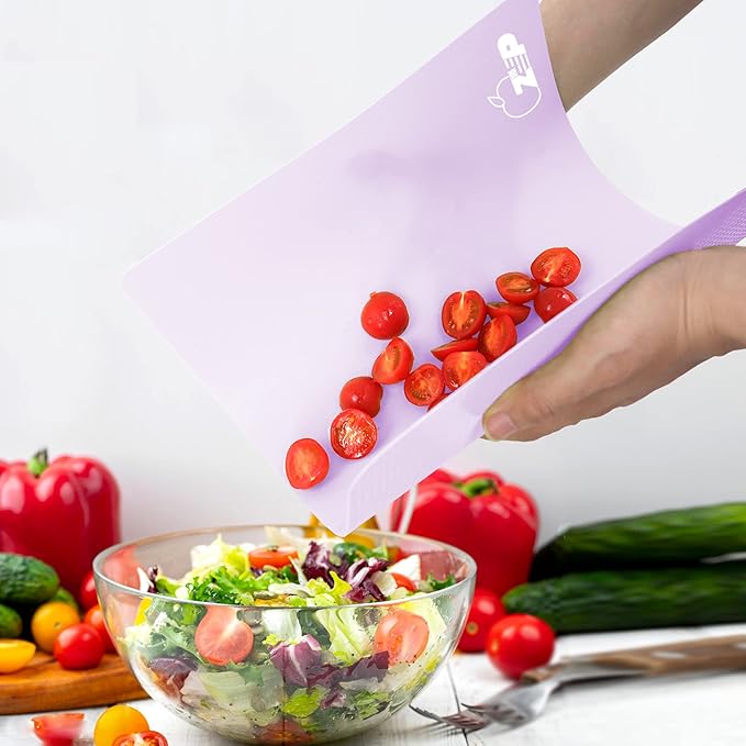 ZVP Flexible Plastic Cutting Board Set of 5 Gradient Color, Colorful Chopping - Image 4