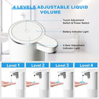 RYTOXILO Automatic Soap Dispenser, 2 Pack White Touchless Liquid Soap Dispenser - Image 3