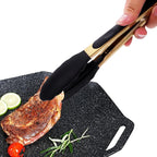 Stainless Steel Classic Kitchen Serving Food Party Gold Tongs 9" and 12" - Image 7