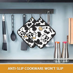 Cow Skin Pot Holder Set of 2, Heat Resistant Potholders Oven Hot Pads - Image 6
