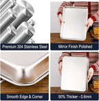 Small Cookie Baking Sheet Pans Stainless Steel 304 Little Tiny Serving Tray - Image 3
