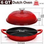 TeamFar Cast Iron Bread Dutch Oven, 6 Qt Enameled Dutch Oven Pot - Image 2