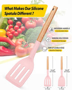 Pack of 2 Silicone Cooking Spatula, Heat Resistant Solid Turner, Non Stick - Image 2