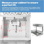 1 Pack 19IN Depth Under Sink Storage Organizer, Large 2-Tier Elegant Mesh Pull - Image 2