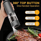EIHO Electric Salt and Pepper Grinder Set USB Rechargeable, Upgraded External - Image 3