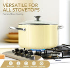 MICHELANGELO Stock Pot with Lid, 6 Quart Soup Pot with Ceramic Coating - Image 5