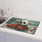 Christmas Red Truck Xmas Tree Snowman Dish Drying Mats - Image 7