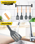 Pack of 4 Silicone Cooking Utensils Set, Non Stick Solid Spatulas and Heat - Image 6