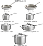 Tramontina Signature Tri-Ply Clad Stainless Steel 12-Piece Cookware Set - Image 3