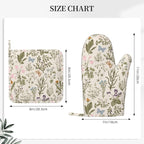 Vintage Wildflower Herbs Floral Rustic Butterfly Oven Mitts and Pot Holders - Image 3