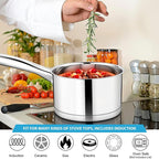 TeamFar 1 qt Saucepan, Stainless Steel Small Sauce Pan & Lid - Image 7