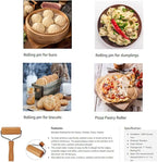 Small Rolling Pin, Wooden Dough Roller, Non-Stick Pizza Roller, T Type Rolling - Image 8