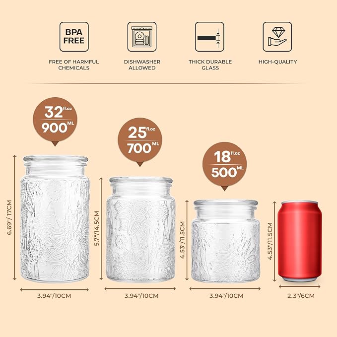 Adodeen 24oz Wide Mouth Mason Jars, Pickle Canning Jars - Image 3