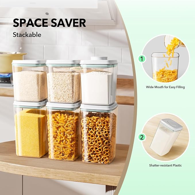 Ankou Food Storage Container Sets, 2.8 Qt + 4.2 Qt Airtight Canisters - Image 4