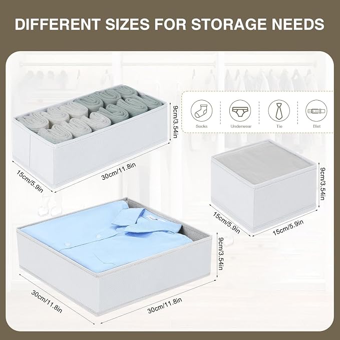 DIMJ Drawer Organizer Clothes, 24 Pack Dresser Organizer, Foldable Closet - Image 2