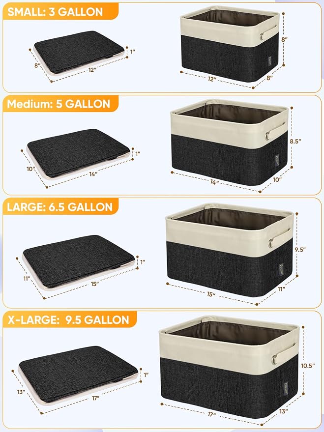 BALEINE 2 Pack Fabric Closet Storage Bins - Image 2