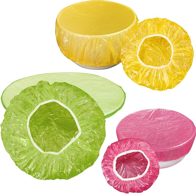 Boao 240 Pieces Reusable Elastic Food Bowl Storage Covers 3 Size Colorful Bowl - Image 4