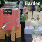 2 Gallon Drink Dispenser with 18/8 Stainless Steel Spigot, Sun Tea Glass Mason - Image 3
