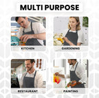 Adjustable Bib Apron 100% Polyester Kitchen Aprons Waterdrop Resistant Aprons - Image 6